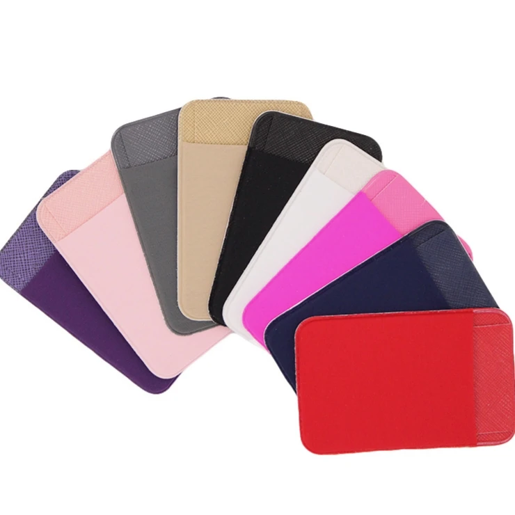 Triangle Leather Label Mobile Phone Sticker 3m Glue Phone Credit Card Pouch Slot Bag Adhesive Back Hand Phones