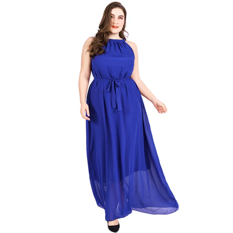 Factory supplier solid chiffon modest dress lady women