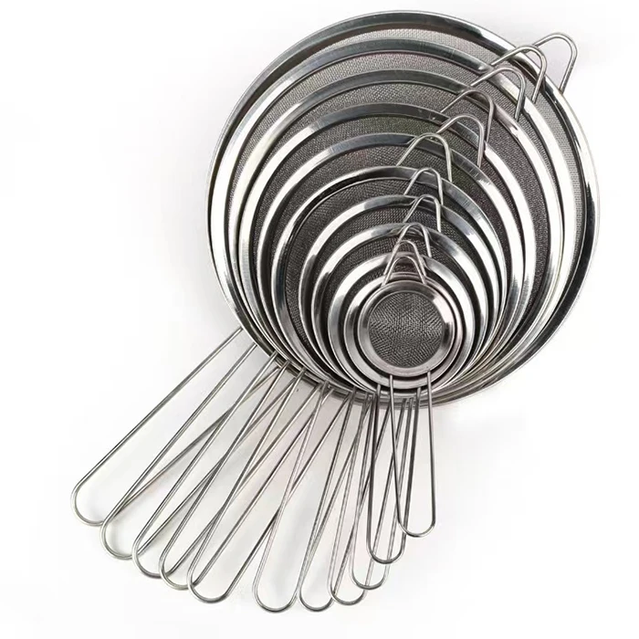22cm Stainless Steel Oil Strainer With Sturdy Handles Colander Extra Fine Mesh Sieve Strainer For Filtering Oil Soup Flour