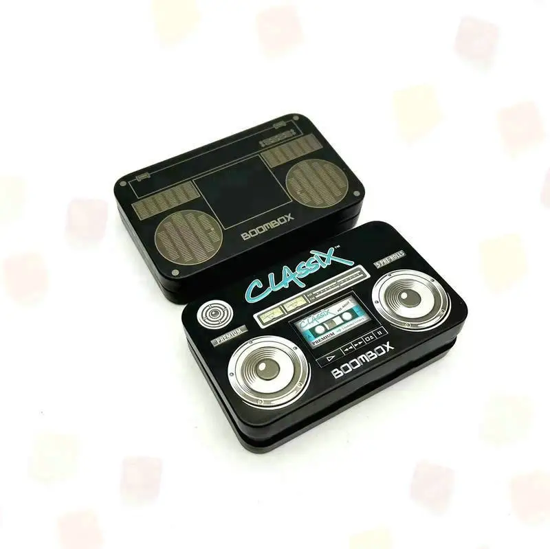 YEM Stock Hinged Rectangular Child Proof Tin Can Recyclable Metal Box and Insert for Cigarette Joints Blunt Packaging