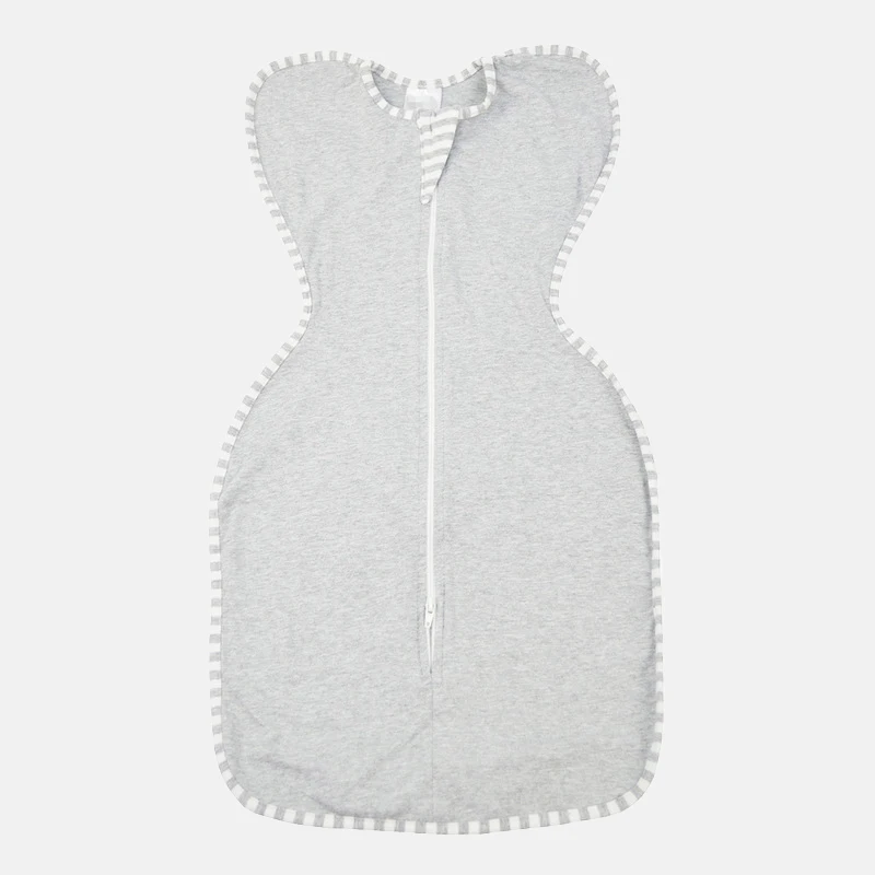 Custom GOTS Organic Cotton Summer Sleeveless Stripe Binding Zipper Wearable Swaddle Baby Sleep Sack Baby Sleeping Bag