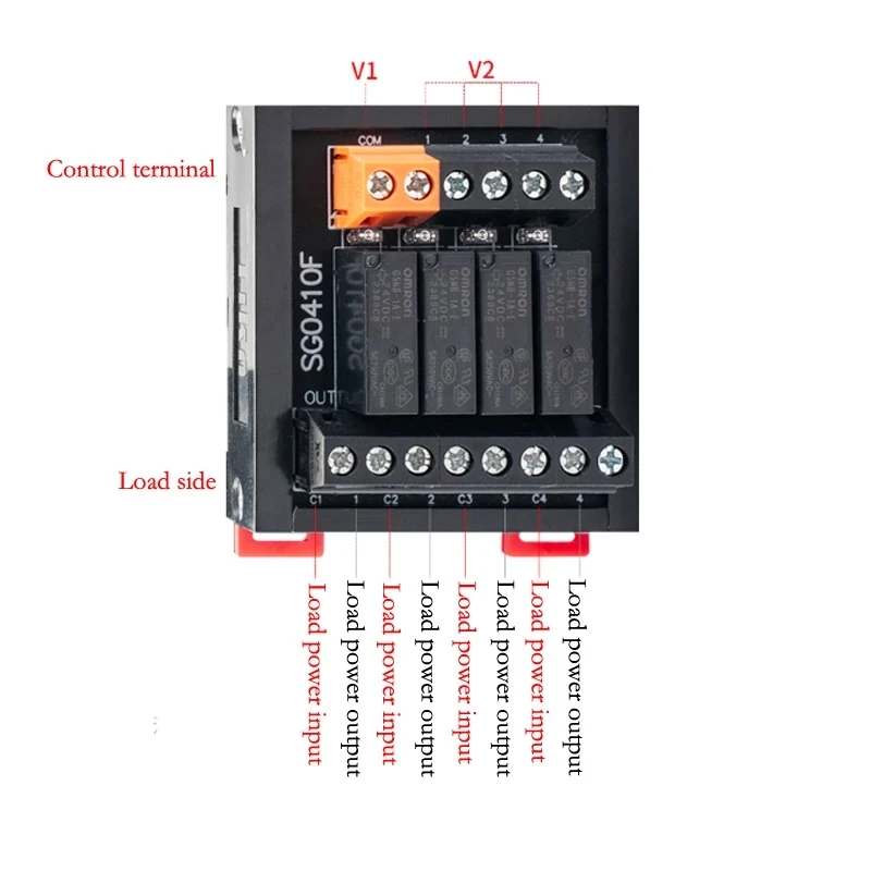 4/6/8-way Din Rail relay combination module 24v 12v 5v intermediate relay module module control board DC