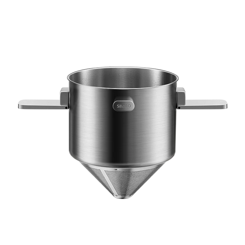 SIMELO superior quality Reusable Easy to clean 304 All Stainless Steel Double layer filter screen Foldable cone Coffee Filter