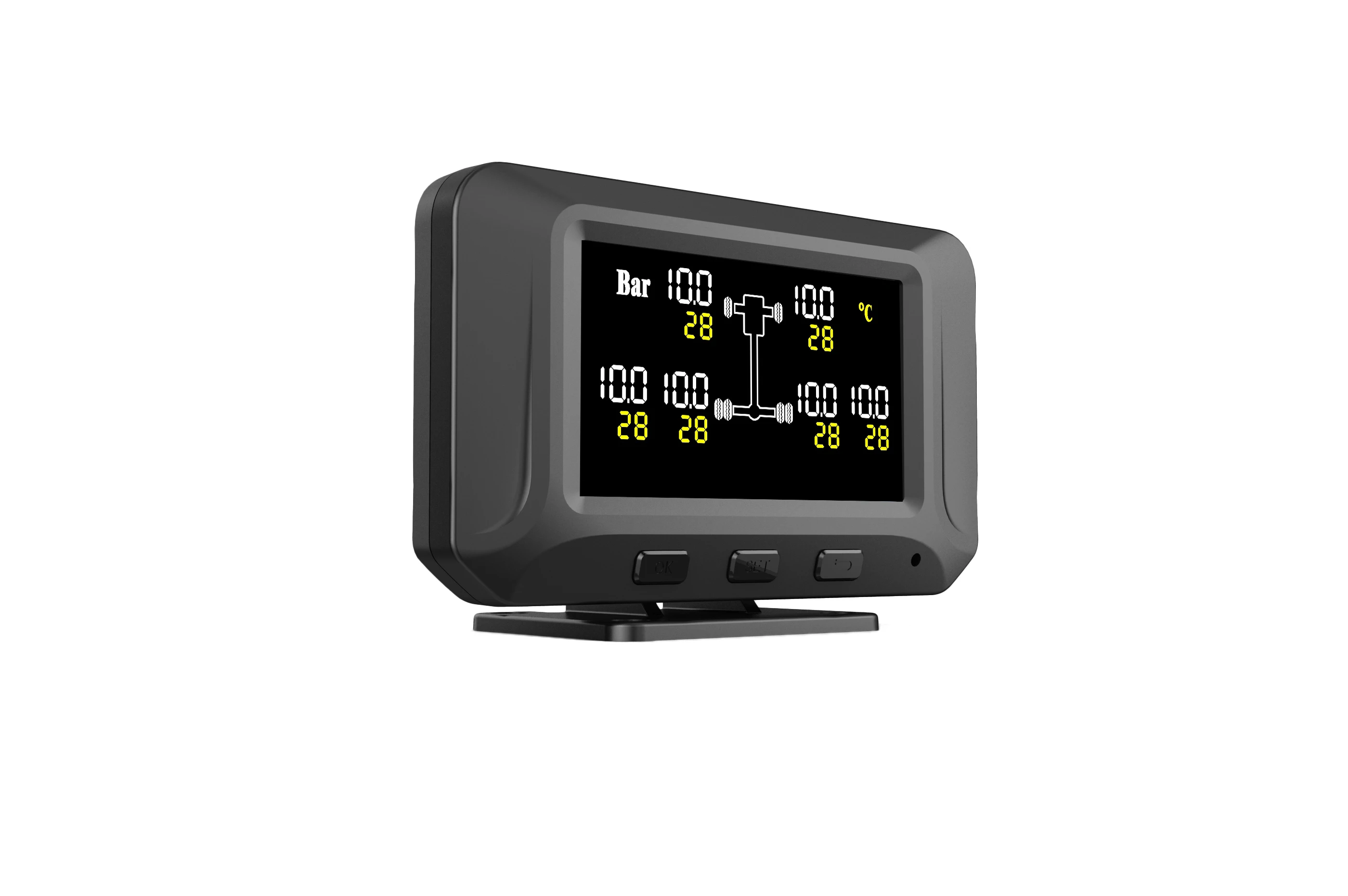 Truck TPMS 6 Wheels simultaneous display Tyre pressure monitoring system Supports 0-18Bar, Internal/external sensors RS232+GPS