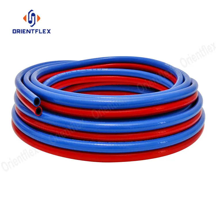 High Quality Two Line Oxy Oxygen Acetylene Hose Pvc Twin Welding Hose Hoses 5/16