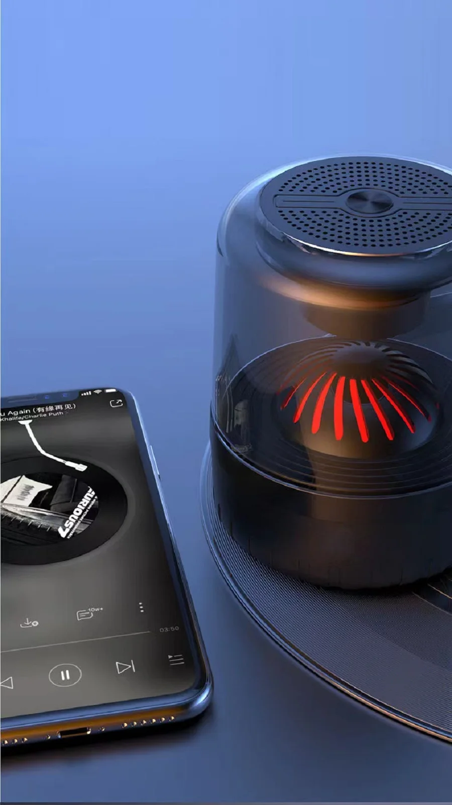 2022 Latest BT Speaker Portable RGB Ambient Lighting Crystal Clear FM Radio BT Breathing Lamp Speaker