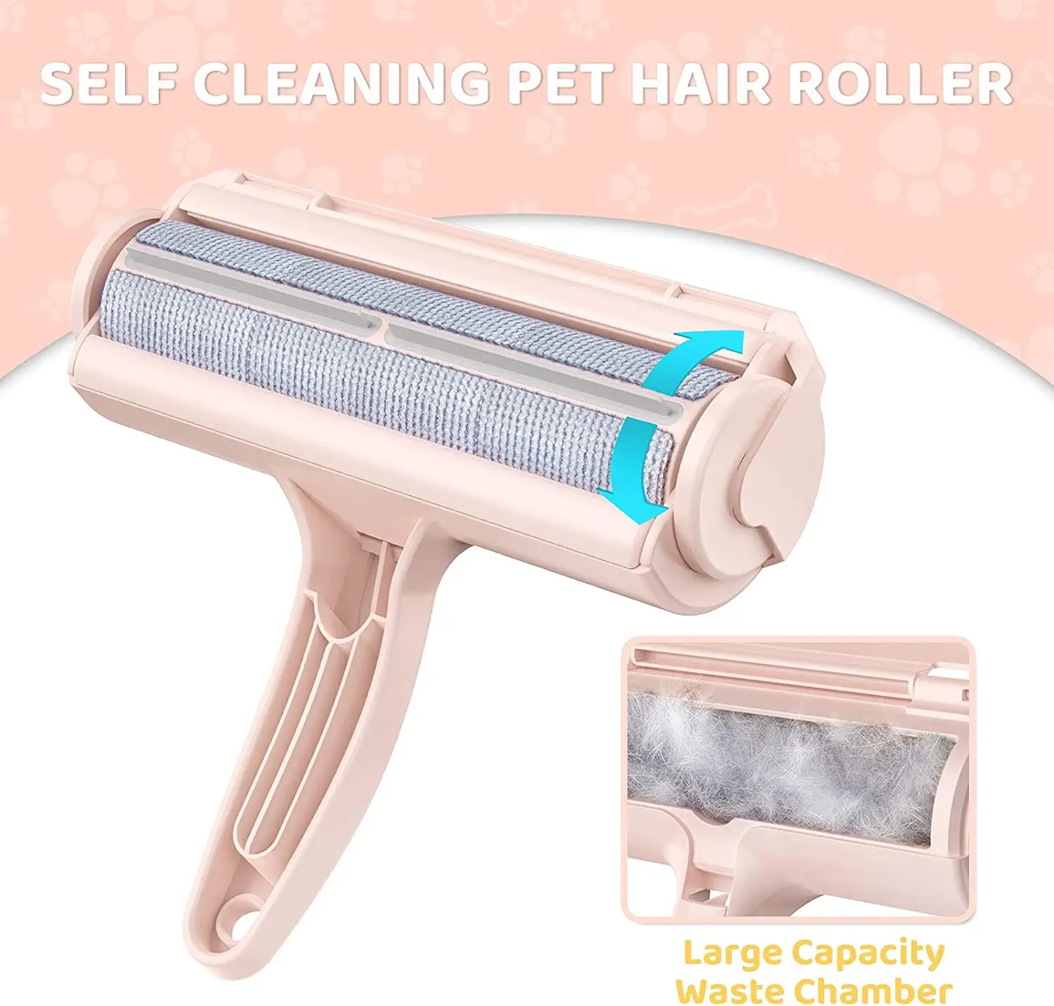 Amazon Best Seller Self-Cleaning Reusable Pet Fur Dog Hair Cat Hair Lint Roller Brush Pet Hair Remover
