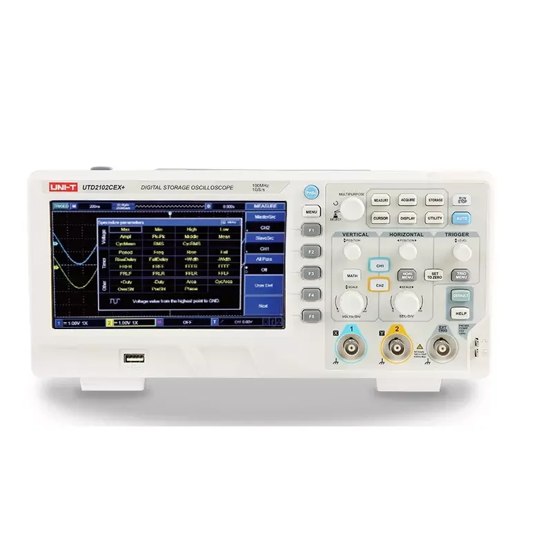 UNI-T UTD2202CEX цифровой осциллограф 2 канала 200 МГц 1GS/s с 7 дюймов ЖК-дисплей на основе тонкоплёночной технологии