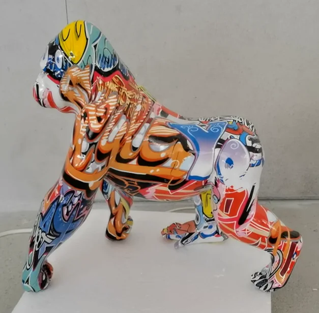 Custom home ornament walking big monkey resin decorative home decorative other garden ornament resin art