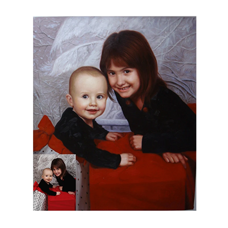 Custom Picture Design Oil Painting Realist Hand painted Reproduction Figure Portrait from Photo