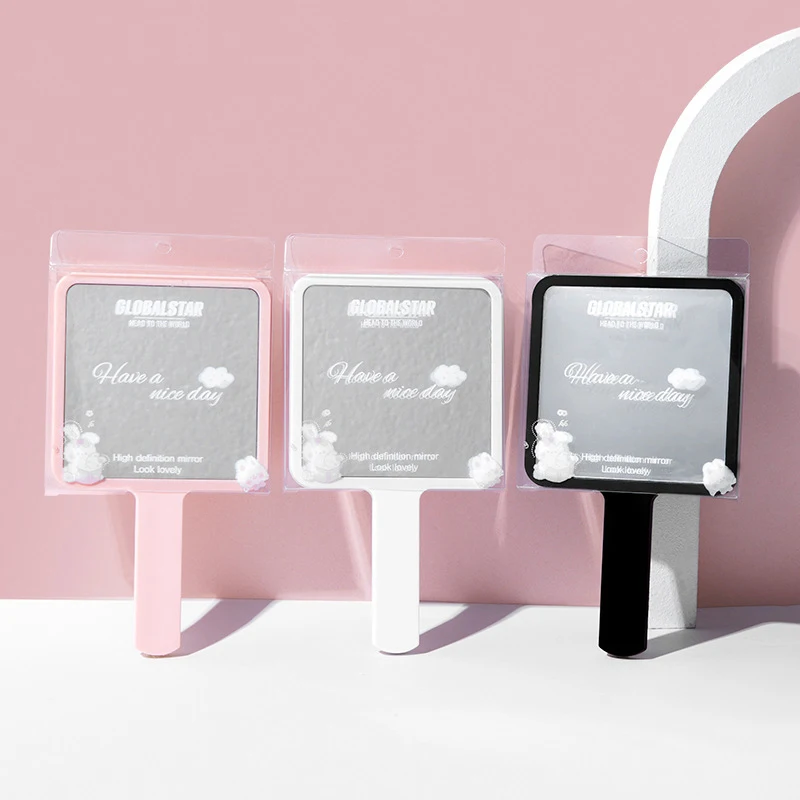 Wholesale high quality handle mirror portable Beauty dressing mirror Four color Black luxury