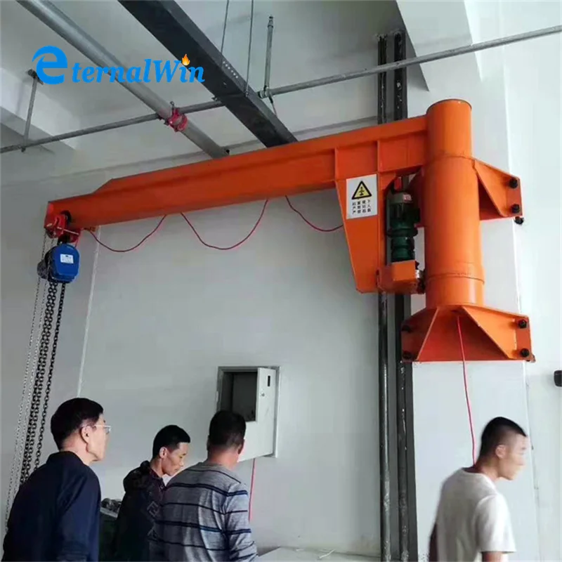 5 ton 6 ton electric lifting free standing marine jib crane with mobile electric chain hoist price