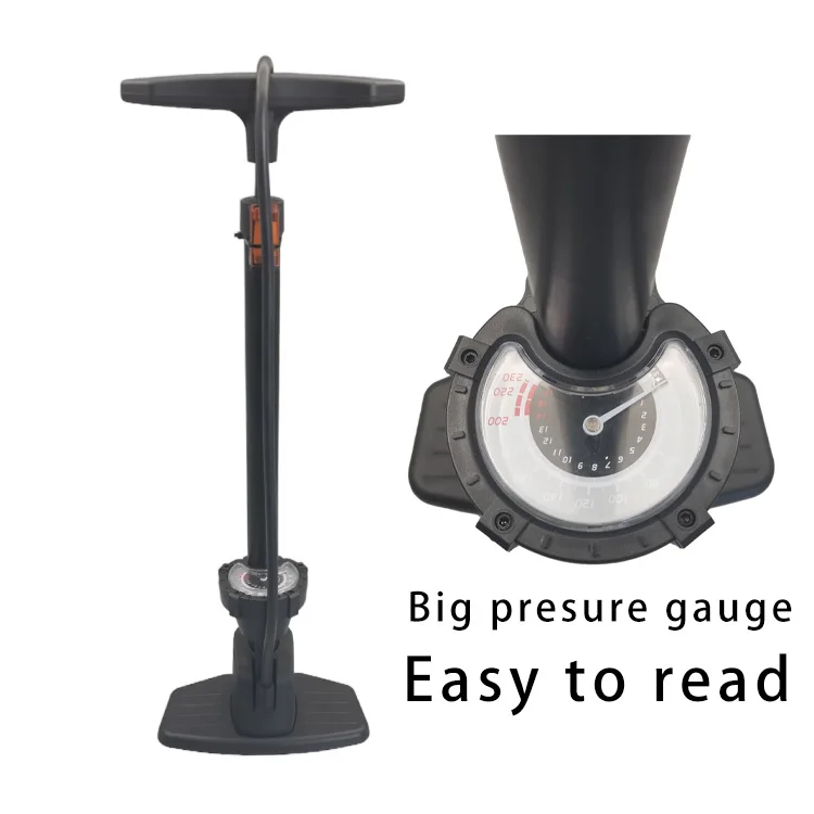 Factory Price Bicycle Air Hand Pump Smart Valve Head Bike Tire Floor Pump Automatically Switching with Gauge