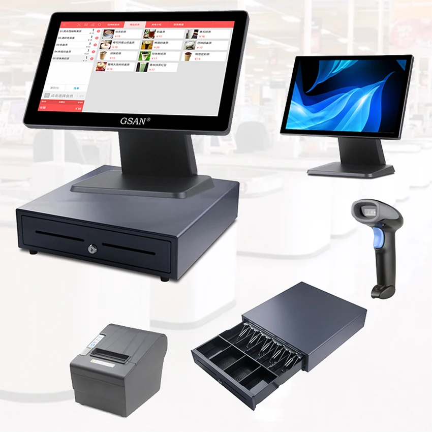 Factory Direct 15inch Touch Complete POS System for Retail Simple Design Pos System with Software Supermarket