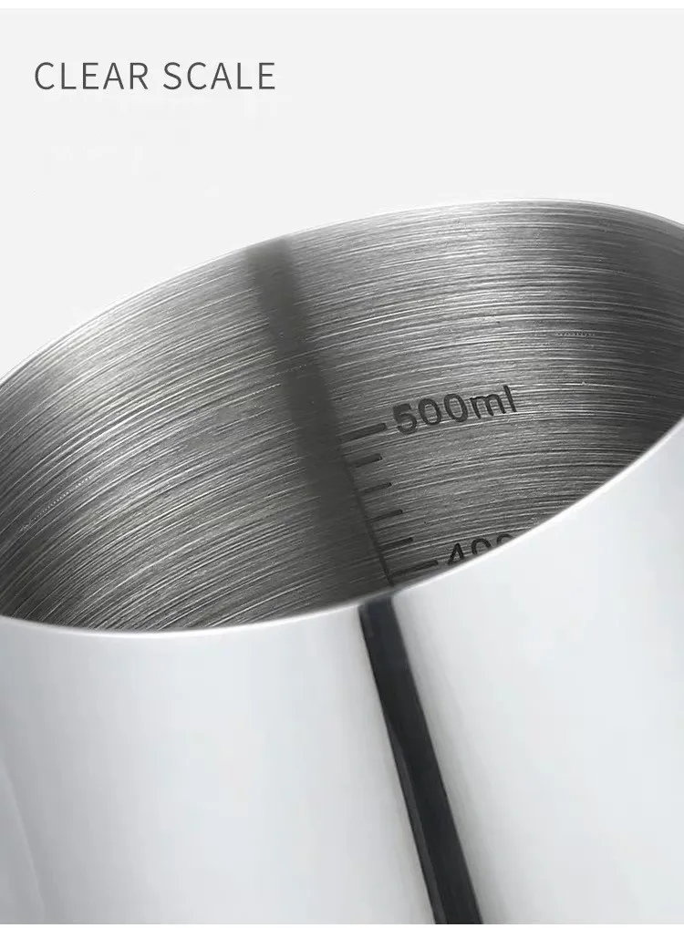 150 to 1000 ml Stainless Steel Barista Tool Coffee Maker Sharp Spout Frothing Steaming Coffee Jug Milk Pitcher