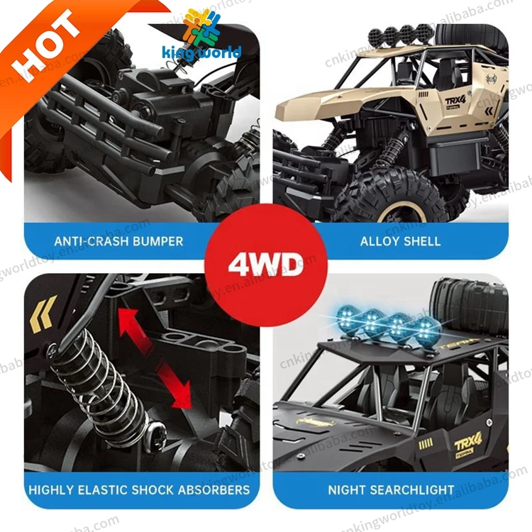 1/10 Big RC Car High Speed 6WD Alloy 46cm RC Vehicle 2.4G Off Road RC Rock Climbing Electric Remote Oversized Remote Control Car