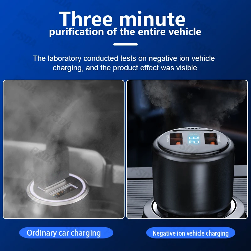 The New Listing Car Charger PD3.0 Fast Charger Multi-function Cigarette Lighter 65w Flash Charger With LED Display 12V 24V