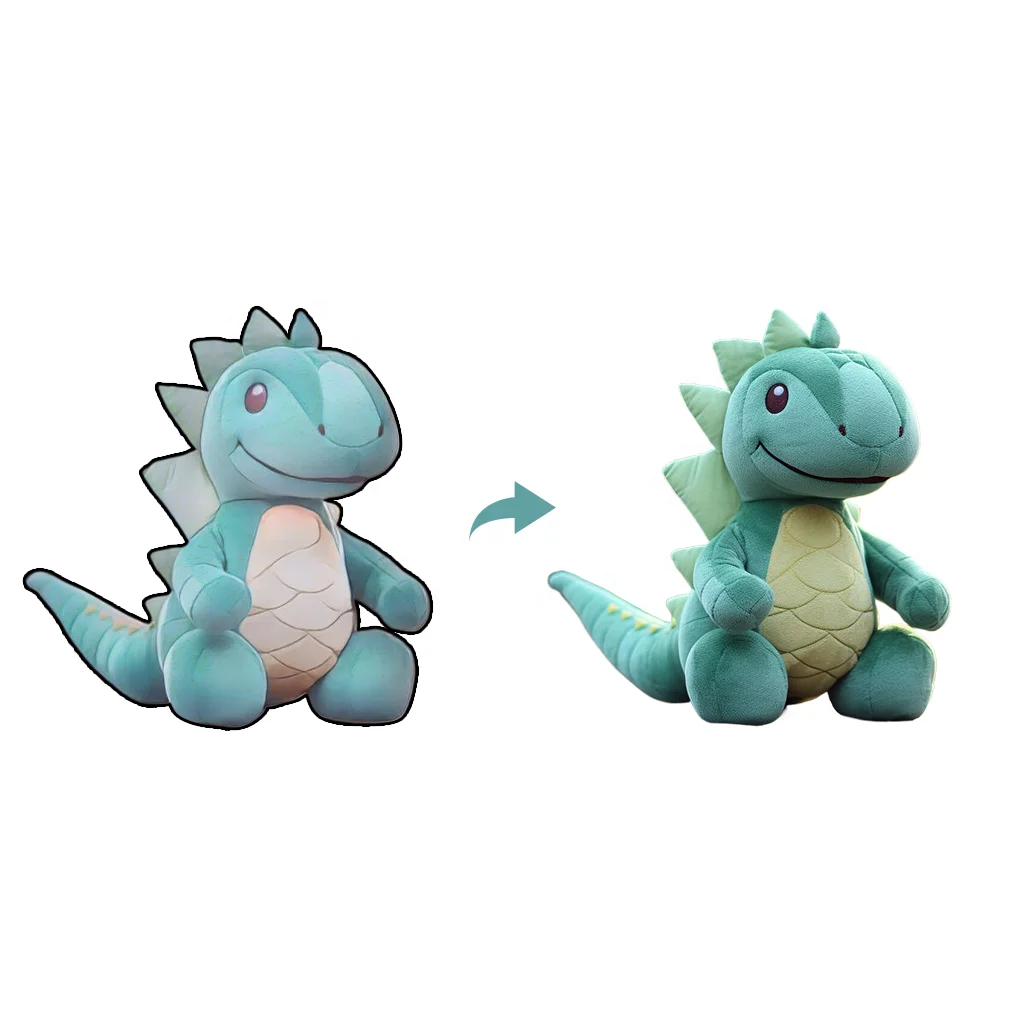 2024 оптовая продажа Детские Плюшевые игрушки-животные на заказ мультяшная плюшевая кукла-динозавр макет из рисунка