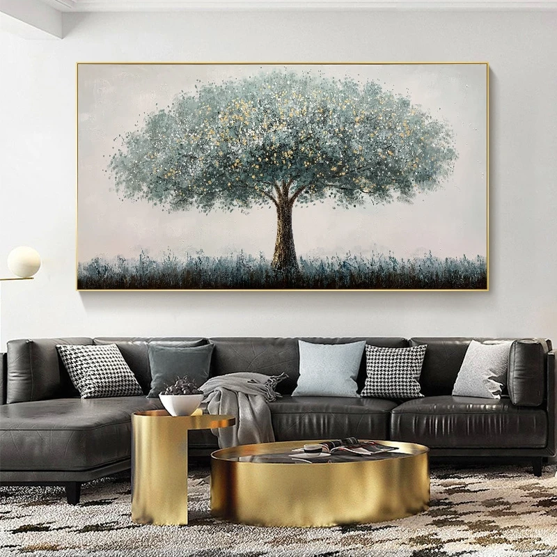 Newest Chinese Creative Tree Abstract Oil Painting on Canvas for Home Decor Hotel Project