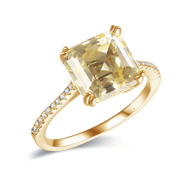 BAROLI  Hot Sale Custom Jewelry 925 Sterling Silver Gold Vermeil CZ Engagement Solitaire London Blue Topaz Rings