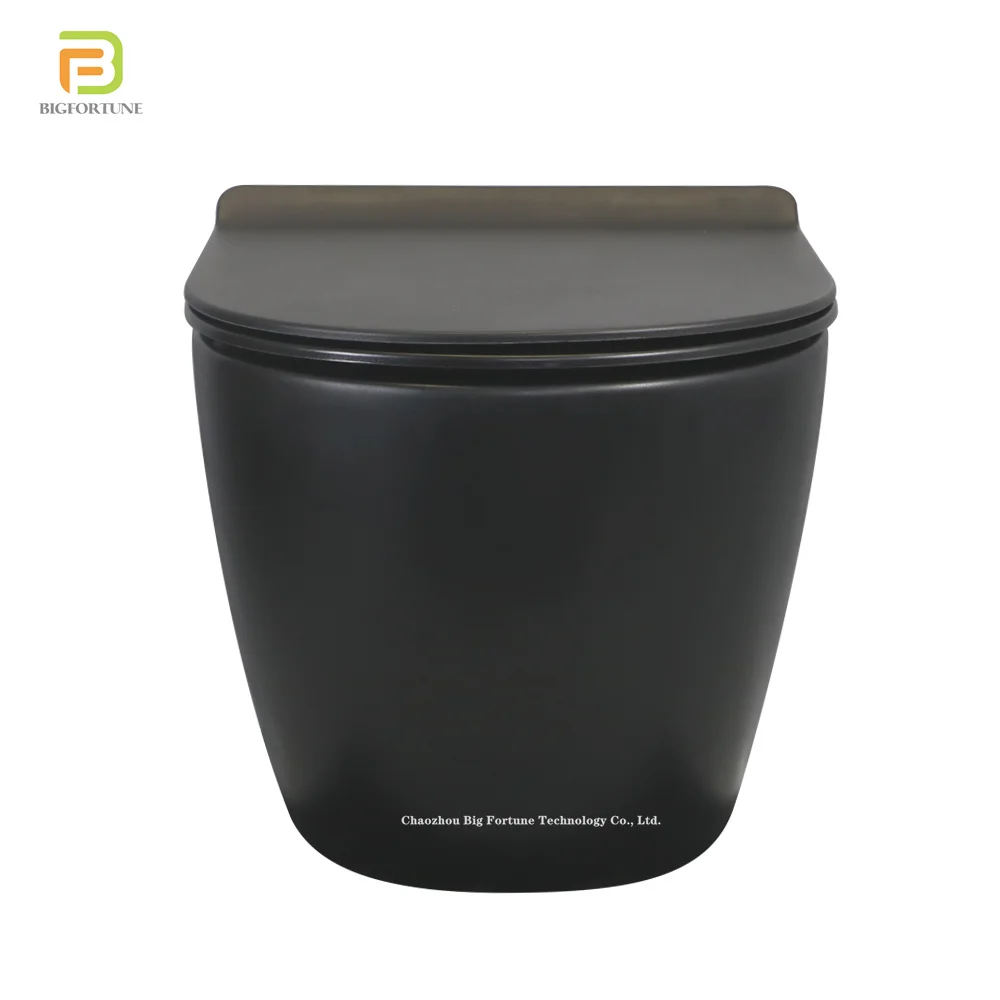 European ceramic hanging toilet bathroom wall mounted wc sanitary ware p trap matt black wall hung toilet with tank