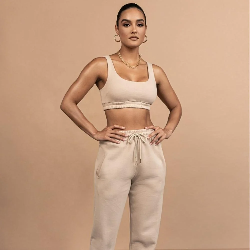 
2020 Women Tracksuit Set Crop Tank Top High Waist Cargo Pants Sweat Suits 