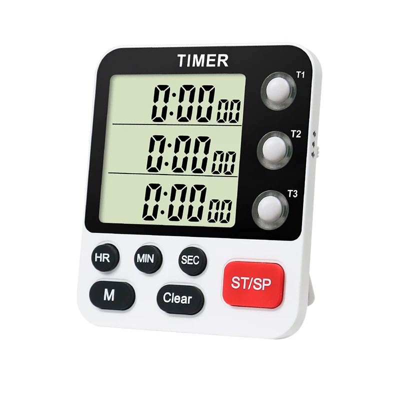 Memory Function 3 Group Kitchen Timer Count Up Countdown 3 Channels Digital Timers For Study