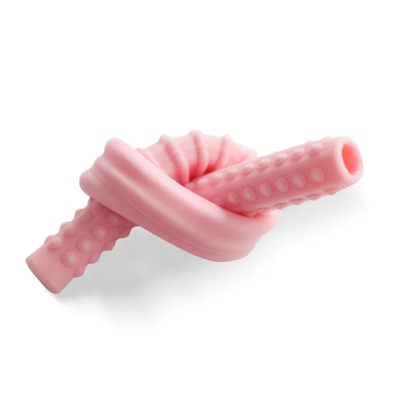 Hot 2021 Silicone Baby Teether Set Food Grade Bpa Free Teething Tubes Sensory