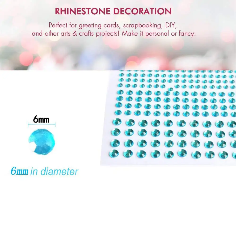 multi color self adhesive craft crystals gems flat back acrylic resin jewel