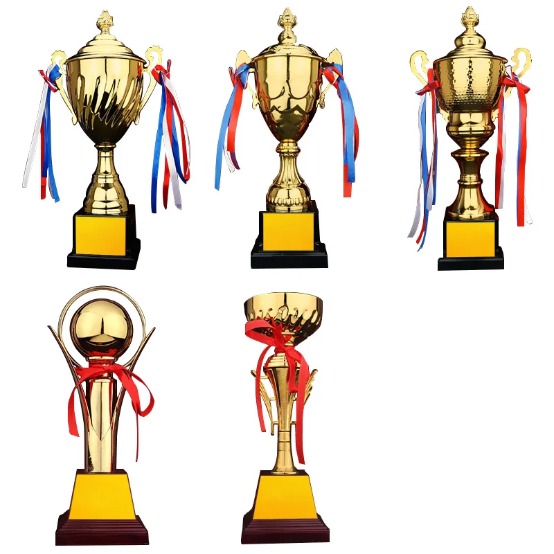 Manufacturers Metal Trophy Wooden Base Customized Gymnastics Soccer Medal Golden Sports Soccer Trophy medal