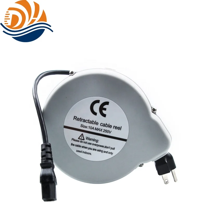 diy extension cord winder retractable spring loaded cable reel