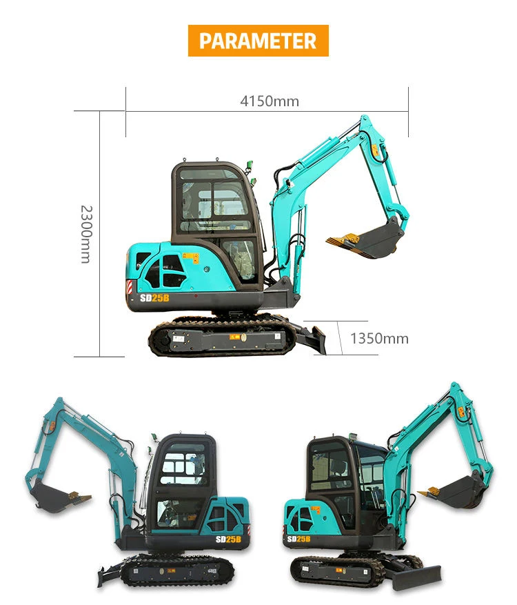 YAWEH  Chinese 29 KW  1ton Cheap Hydraulic  Farm Micro Digger Hammer Crawler Towable Backhoe Mini Excavator