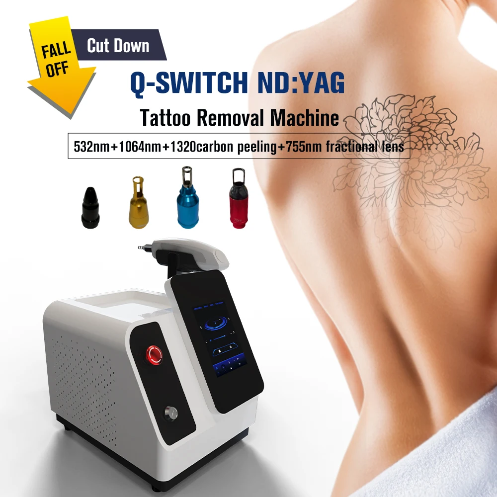 Hot Sell Portable Tattoo Removal Q-switch Nd Yag Laser Carbon Peeling Machine