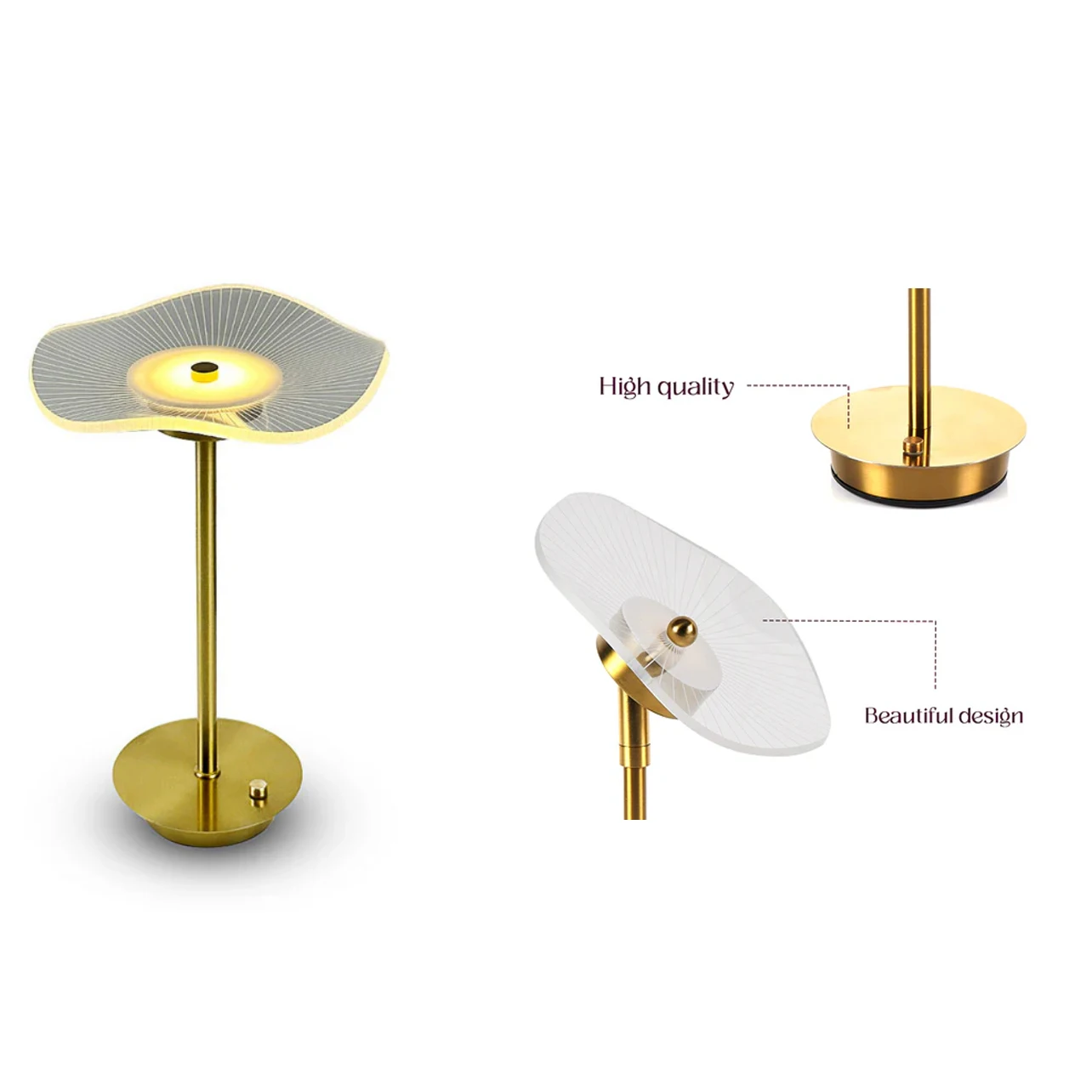 LED Cordless table lamps Lotus Shaped Portable Bar rechargeable restaurant decorative table buffet lamp or banquet centerpiece