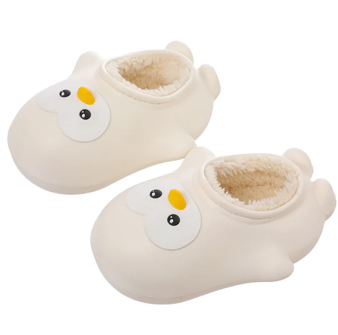2022 new household cotton slippers women wear Baotou parent-child household cotton slippers waterproof cartoon penguin cotton sl