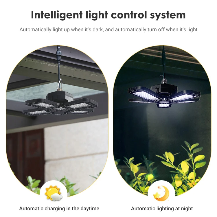 China Oem Intelligent Light Control Abs Folding Led Outdoor Garden Light 60 80 120 200 Watt Solar High Bay Light