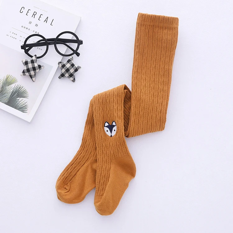 
New fashion knitting cotton baby leggings pantyhose animal emboridery kids tights 