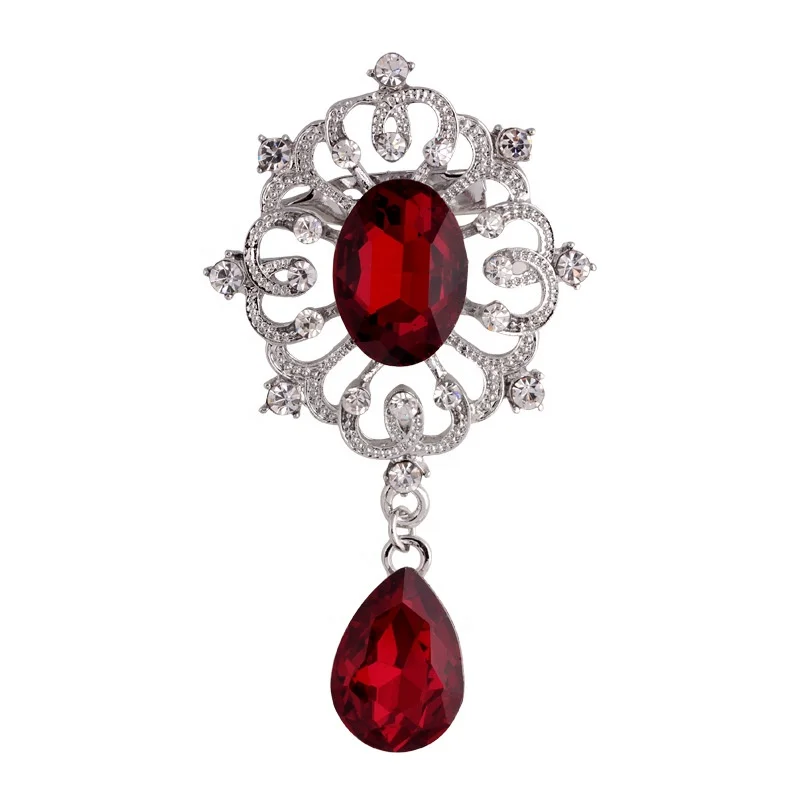 Beautiful Crystal Diamante Floral Garland Flower Brooches in Assorted Colors for Women or Wedding Decoration Jewelry