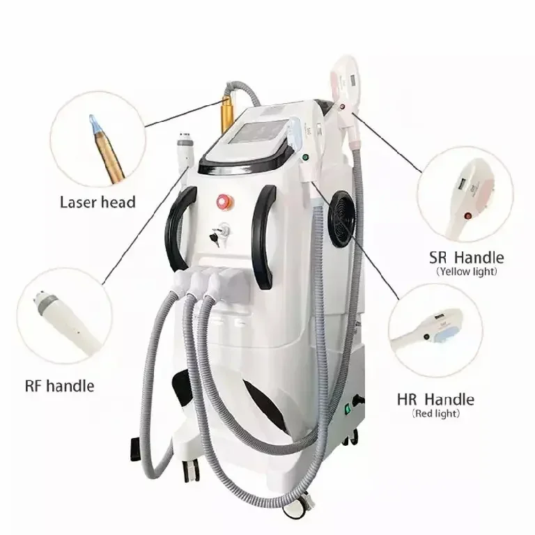 4 в 1 OPT + IPL Rf Nd YAG Перманентный лазер для удаления татуировок омоложение кожи электролизная эпиляция