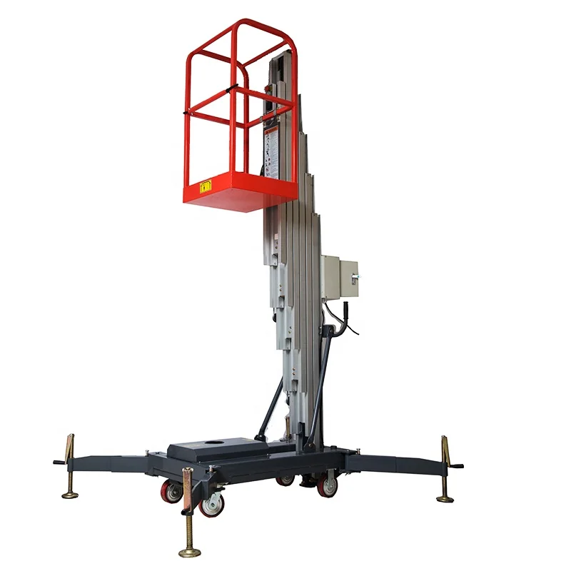 Electric aluminum alloy telescopic elevator single mast vertical lift platform aerial work platform lift