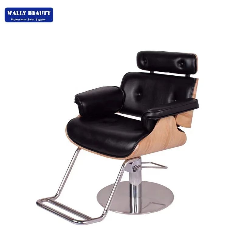 Wholesale French Hair Wood Frame Stainless Steel Base Styling Chair Hair Salon For Beauty Salon