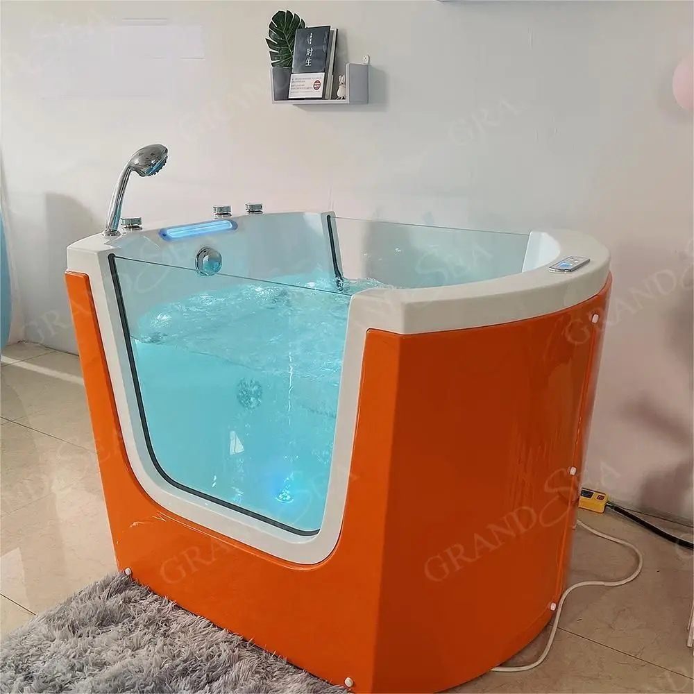 2024 New Baby Massage Bathtub Set Indoor Freestanding Newborn Ozone Bubble Bathtub with LED Light Multifunctional Spa Massage