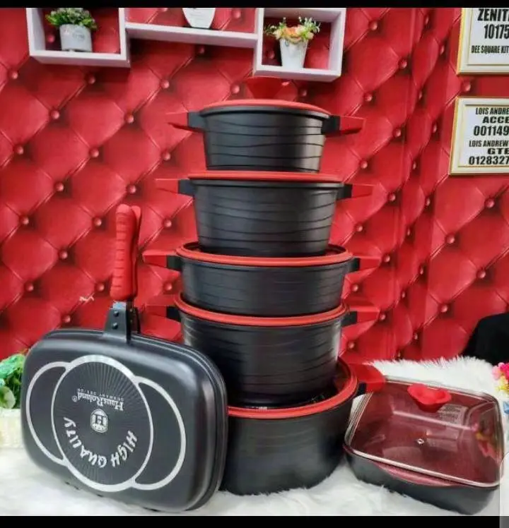 Home kitchen breakfast fry steak roaster pan sheet pan aluminium non stick double sided cooking frying pan