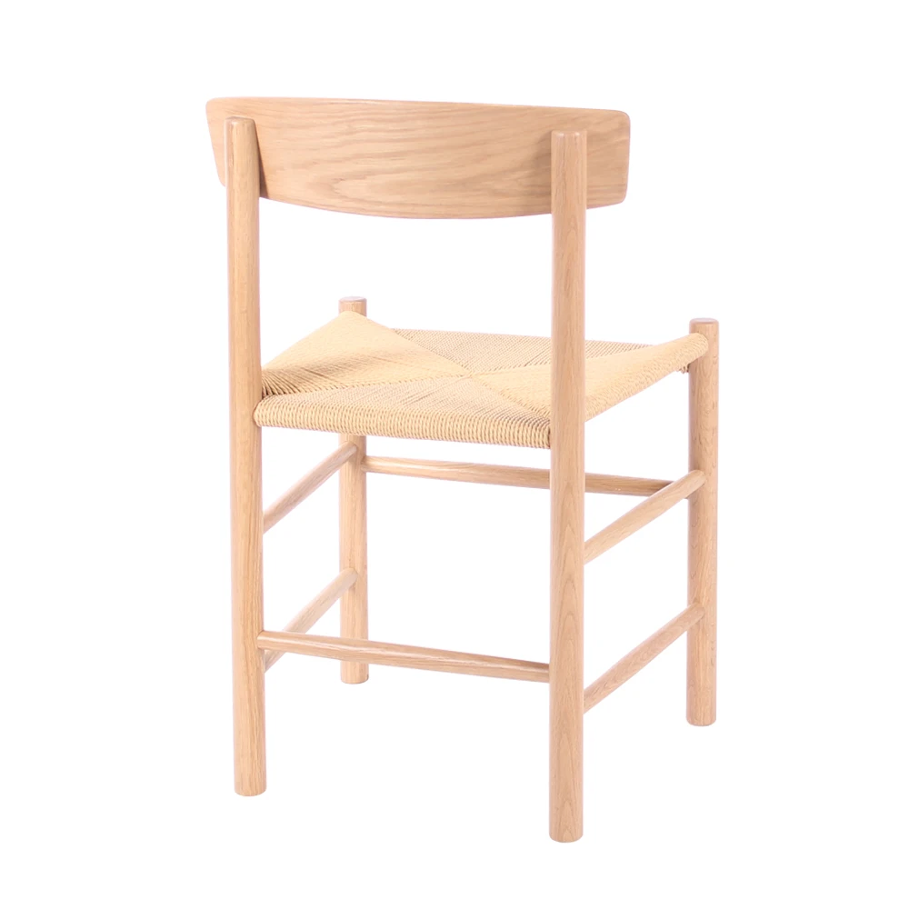 Walnut Solid Wood Dining Chair Nordic Style Cafe Shop Furniture Woven Modern Rope Chair