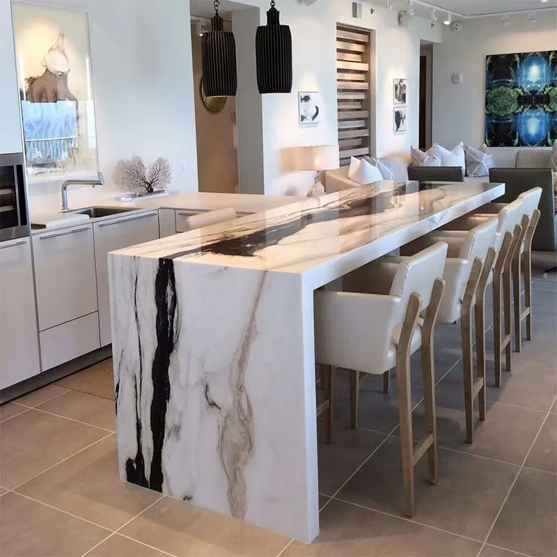 HZX Polished Panda White Marble Wall Flooring Tiles Indoor outdoor Countertop Stairs Paving Price table top Marble Slab