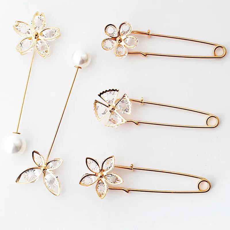 Waistband Pin Accessories Good Quality Pearls Crystal Gold Brooch Waist  Clap Anti Exposed Safty Pins