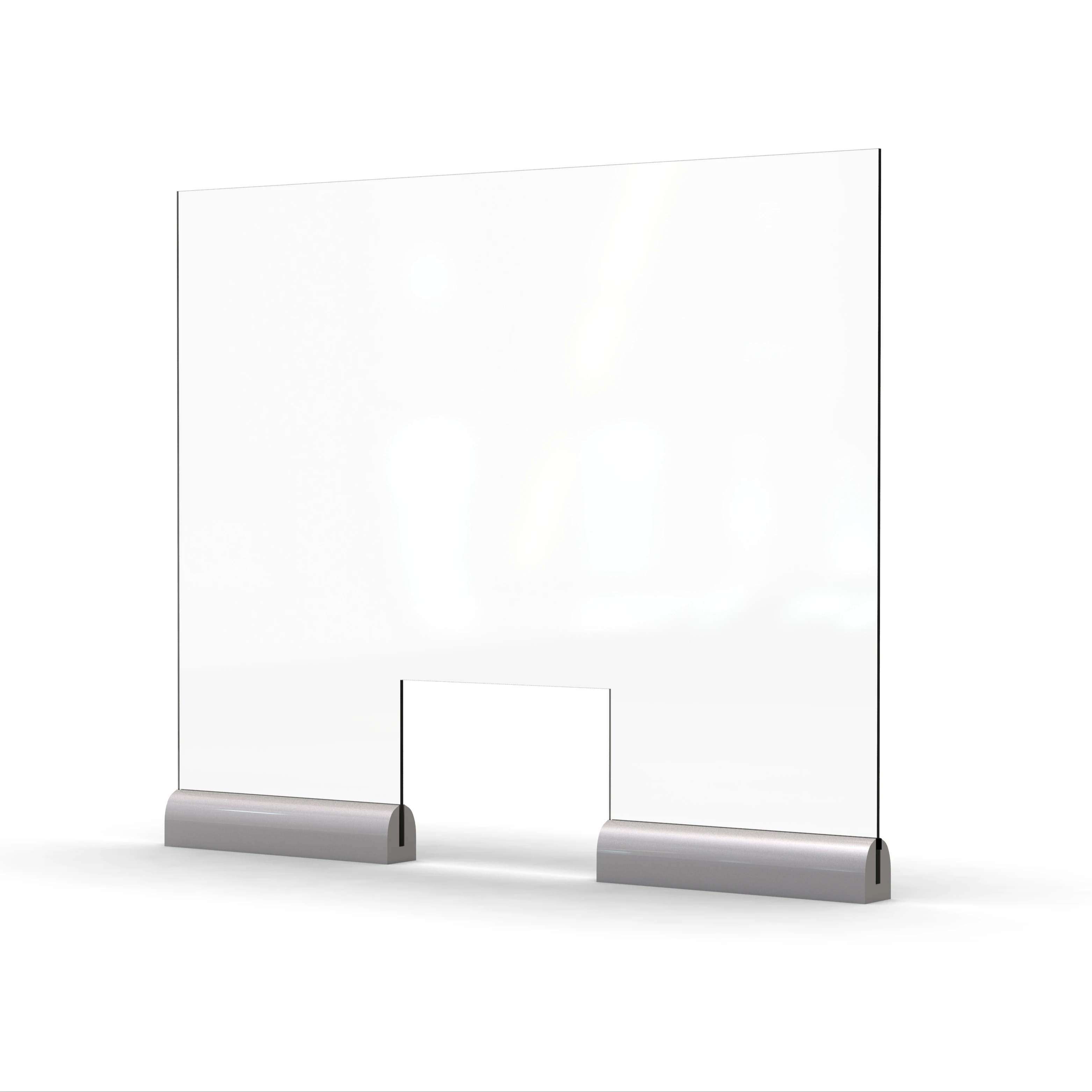 Transparent acrylic free standing sneeze guard plexiglass for cashier