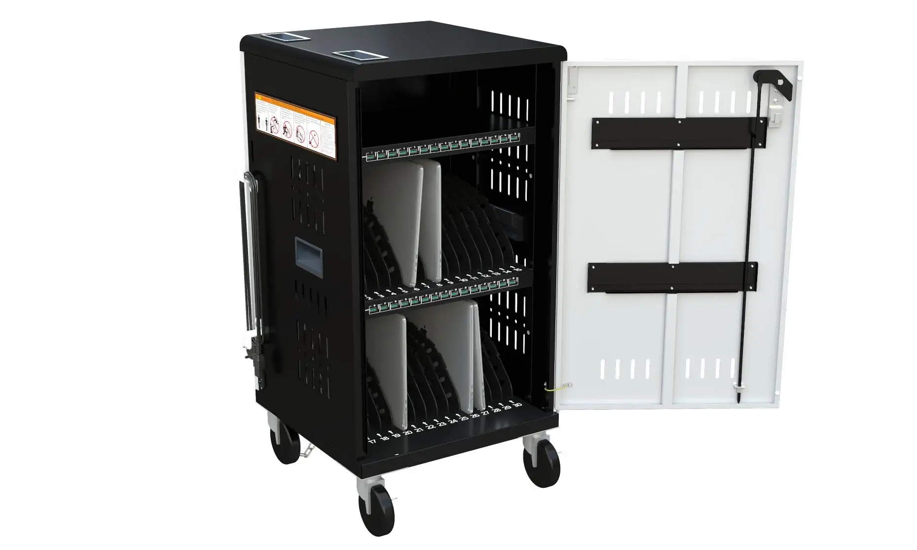 USB-c fast Charging Cart 30 bays TYPE C school Tablets ipad charging Cabinet smart classroom tablet charging station