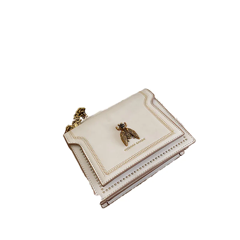 Custom Logo Small Rivets Handbags 2024 Girls Luxury Bee Purses Females Korean Style Hand Bags For Woman