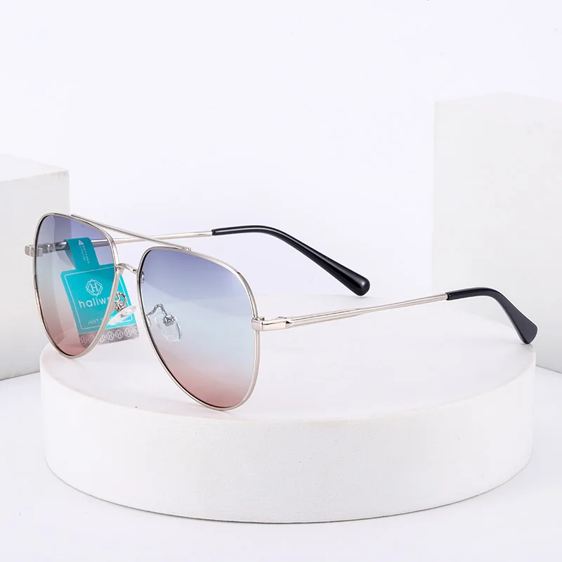 2021 New Fashion Polarized Retro Ladies Sunglasses Metal Woman Men Aviation Pilot Sun Glasses